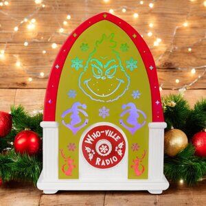 Grinch Radio Musical Jukebox Grinch Phrases Color-changing Lights Up Christmas